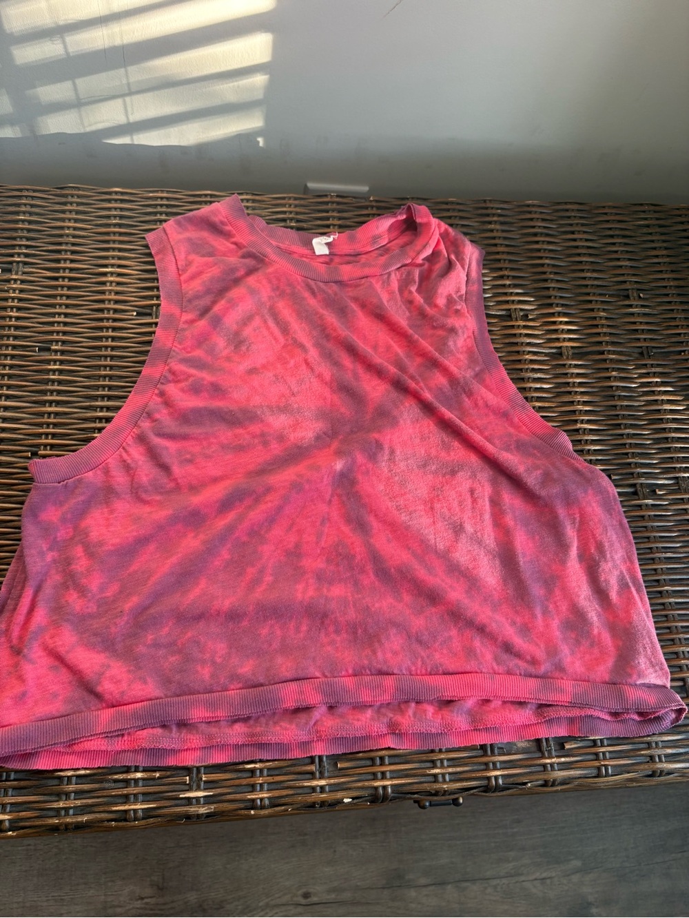 Free People Pink Tie-Dye Cropped Muscle Tank